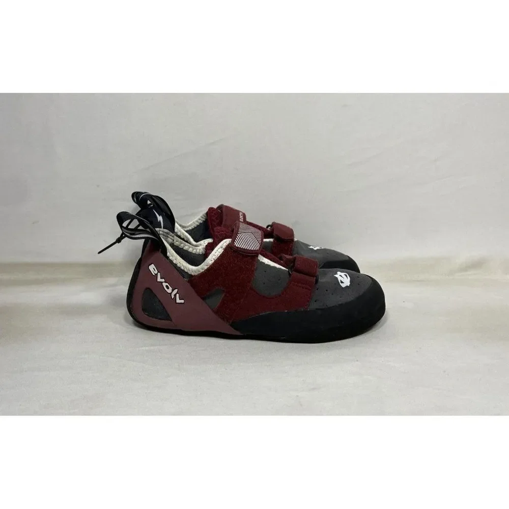 Evolv Elektra Climbing Shoe Women’s Size 7 Vegan Red Gray